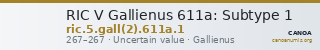 RIC V Gallienus 611a: Subtype 1 — CANOA