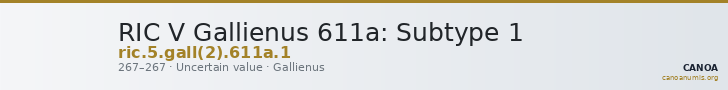 RIC V Gallienus 611a: Subtype 1 — CANOA