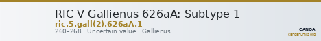 RIC V Gallienus 626aA: Subtype 1 — CANOA