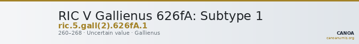 RIC V Gallienus 626fA: Subtype 1 — CANOA