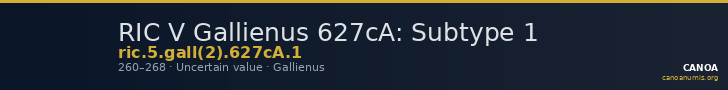 RIC V Gallienus 627cA: Subtype 1 — CANOA