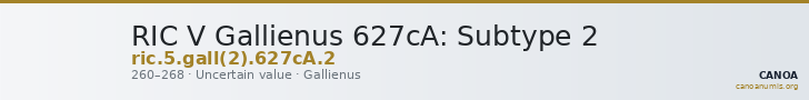 RIC V Gallienus 627cA: Subtype 2 — CANOA