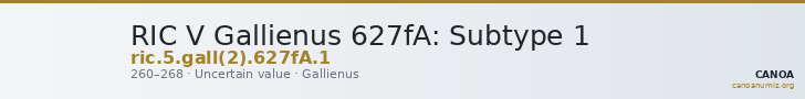 RIC V Gallienus 627fA: Subtype 1 — CANOA