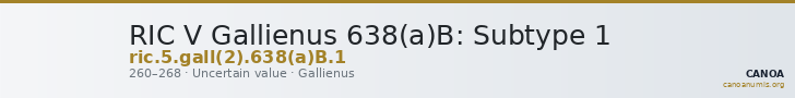 RIC V Gallienus 638(a)B: Subtype 1 — CANOA