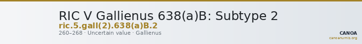RIC V Gallienus 638(a)B: Subtype 2 — CANOA