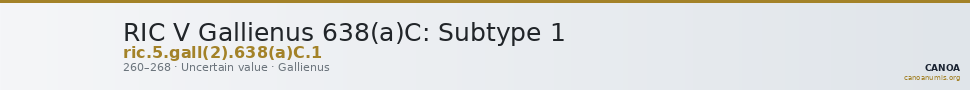 RIC V Gallienus 638(a)C: Subtype 1 — CANOA