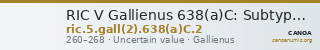 RIC V Gallienus 638(a)C: Subtype 2 — CANOA