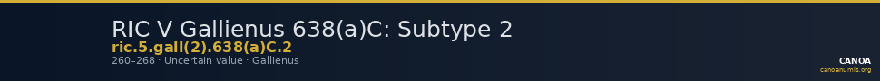 RIC V Gallienus 638(a)C: Subtype 2 — CANOA