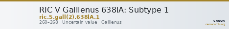 RIC V Gallienus 638lA: Subtype 1 — CANOA