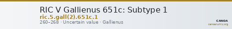 RIC V Gallienus 651c: Subtype 1 — CANOA