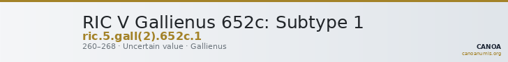 RIC V Gallienus 652c: Subtype 1 — CANOA
