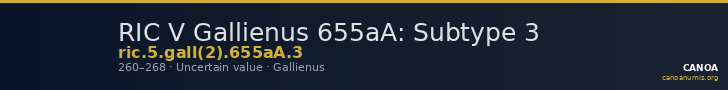 RIC V Gallienus 655aA: Subtype 3 — CANOA