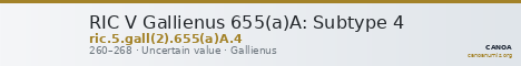 RIC V Gallienus 655(a)A: Subtype 4 — CANOA