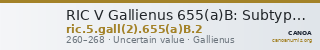 RIC V Gallienus 655(a)B: Subtype 2 — CANOA