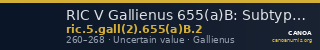 RIC V Gallienus 655(a)B: Subtype 2 — CANOA