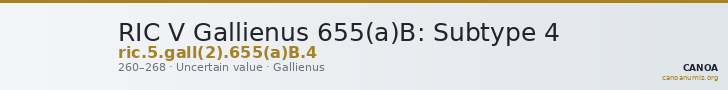 RIC V Gallienus 655(a)B: Subtype 4 — CANOA