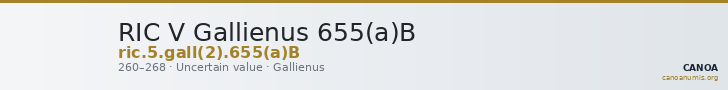 RIC V Gallienus 655(a)B — CANOA