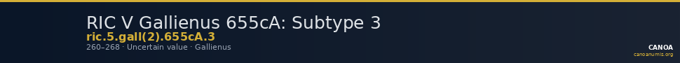 RIC V Gallienus 655cA: Subtype 3 — CANOA