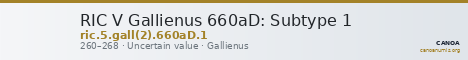 RIC V Gallienus 660aD: Subtype 1 — CANOA