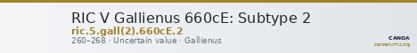 RIC V Gallienus 660cE: Subtype 2 — CANOA