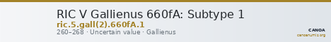 RIC V Gallienus 660fA: Subtype 1 — CANOA