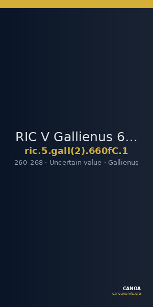 RIC V Gallienus 660fC: Subtype 1 — CANOA