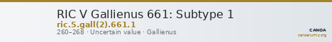 RIC V Gallienus 661: Subtype 1 — CANOA