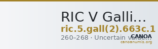 RIC V Gallienus 663c: Subtype 1 — CANOA