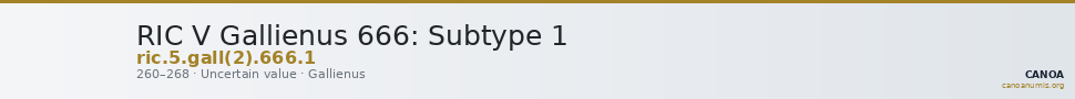 RIC V Gallienus 666: Subtype 1 — CANOA