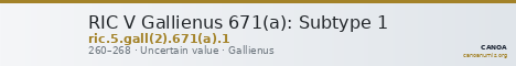 RIC V Gallienus 671(a): Subtype 1 — CANOA