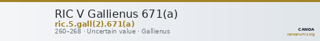 RIC V Gallienus 671(a) — CANOA