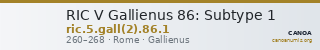 RIC V Gallienus 86: Subtype 1 — CANOA