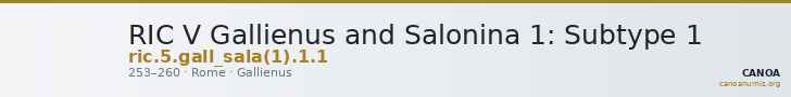 RIC V Gallienus and Salonina 1: Subtype 1 — CANOA