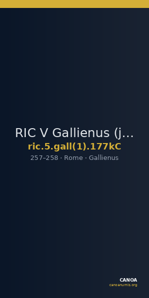 RIC V Gallienus (joint reign) 177kC — CANOA