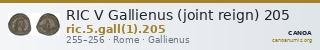 RIC V Gallienus (joint reign) 205 — CANOA