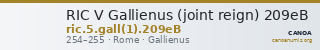 RIC V Gallienus (joint reign) 209eB — CANOA
