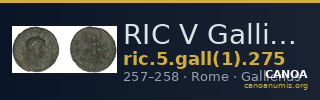 RIC V Gallienus (joint reign) 275 — CANOA