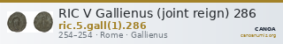 RIC V Gallienus (joint reign) 286 — CANOA
