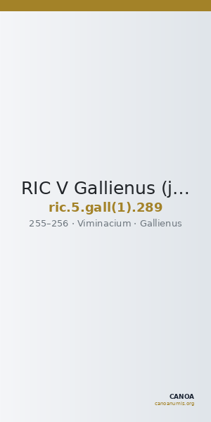 RIC V Gallienus (joint reign) 289 — CANOA