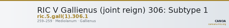RIC V Gallienus (joint reign) 306: Subtype 1 — CANOA