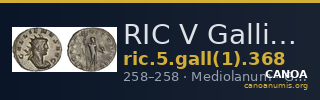 RIC V Gallienus (joint reign) 368 — CANOA