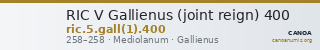 RIC V Gallienus (joint reign) 400 — CANOA