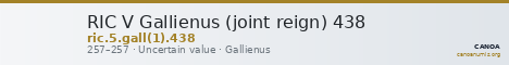 RIC V Gallienus (joint reign) 438 — CANOA