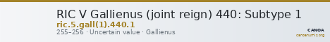 RIC V Gallienus (joint reign) 440: Subtype 1 — CANOA