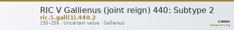 RIC V Gallienus (joint reign) 440: Subtype 2 — CANOA