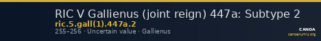 RIC V Gallienus (joint reign) 447a: Subtype 2 — CANOA