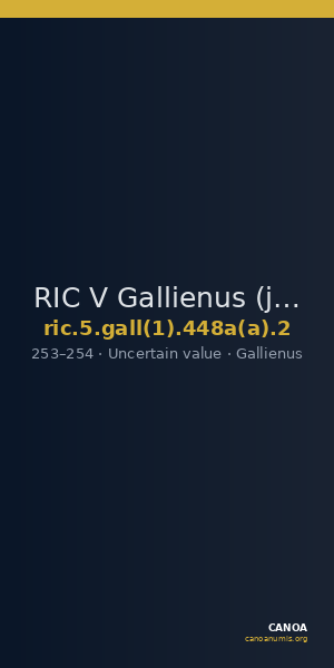 RIC V Gallienus (joint reign) 448a(a): Subtype 2 — CANOA