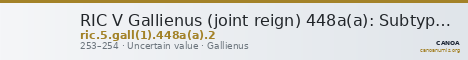 RIC V Gallienus (joint reign) 448a(a): Subtype 2 — CANOA