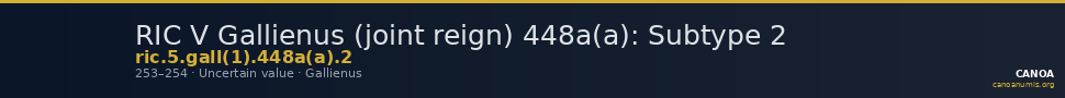 RIC V Gallienus (joint reign) 448a(a): Subtype 2 — CANOA