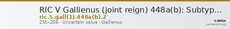 RIC V Gallienus (joint reign) 448a(b): Subtype 2 — CANOA